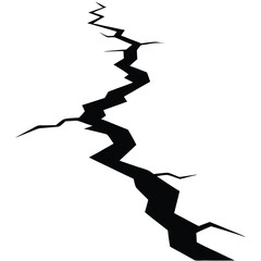 Simple Silhouette of Seismic Fracture Line Illustration