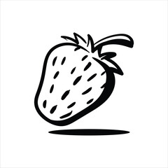 Lineart Strawberry Vector Illustration Minimalist Lineart Style