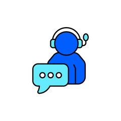 Icon a customer support, isolated against a clean background.