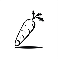 Lineart Carrot Vector Illustration Minimalist Lineart Style