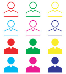 User icon vector. Profile icon sign symbol in trendy flat style. Set elements in colored icons. Profile vector icon illustration isolated on white background