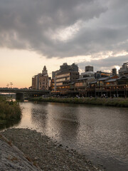 Obraz premium sunset over the river