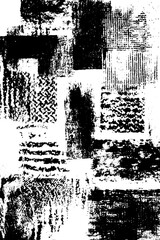 Abstract black and white scratched surface texture for design overlay