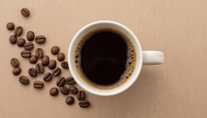 Fototapeta premium Brewing coffee coffee shop beverage photography cozy environment top-down view caffeine experience