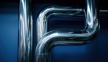 Industrial pipe installation in modern facility metal structures high-quality image close-up view engineering concept