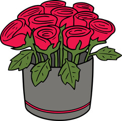Illustration of rose bouquet
