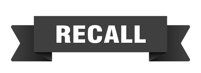 recall ribbon isolated on transparent background. recall ribbon