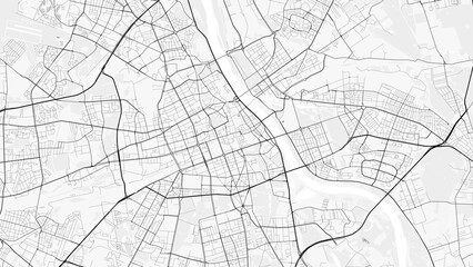 Budapest City Map. Minimalist black and white line art poster for printing, wallpaper, wall art for home and office decor