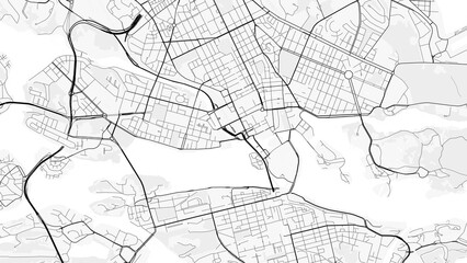 Stockholm City Map. Minimalist black and white line art poster for printing, wallpaper, wall art for home and office decor