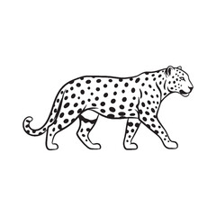 Minimal Leopard Line Art – Leopard Vector Illustration Modern Drawing with Simplified Spots – Leopard Drawing – Line Art Drawing of Leopard – Leopard Icon

