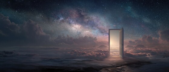 Open Door to the Celestial Galaxy: A Surreal Dreamscape