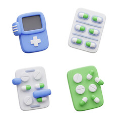 Medical supplies including a digital device and blister packs of pills