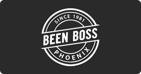 Fototapeta premium Been Boss Phoenix Since 1981 logo in black and white