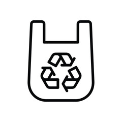 Plastic bag with recycling symbol icon