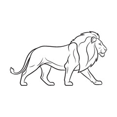 Elegant Line Lion Art – Lion Vector Illustration Fine Drawing with Artistic Approach – Lion Drawing – Line Art Drawing of Lion – Lion Icon

