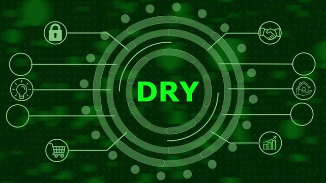 Digital Transformation Concept D R Y Word Surrounded by Icons Representing Key Business Areas