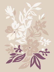 Pastel Bouquet With Mauve And White A Soft And Pretty Floral Art Poster