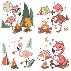 High-Quality flamingos Illustrations in Various Styles – SVG Bundle