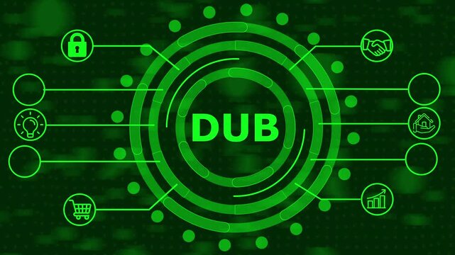 Futuristic D U B Concept Digital Interface Green Technology Background Abstract Illustration
