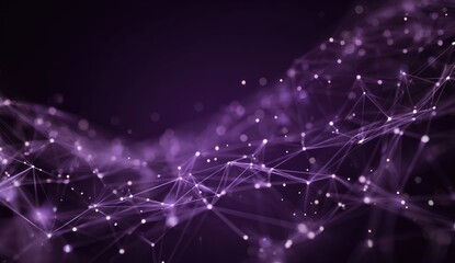 Abstract network of interconnected points and lines in purple