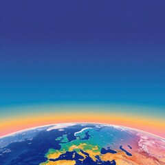 Fototapeta premium Earth's European region, detailed view