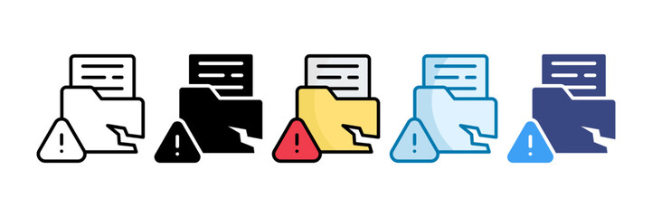 Data Breach Icon Set Multiple Style Collection