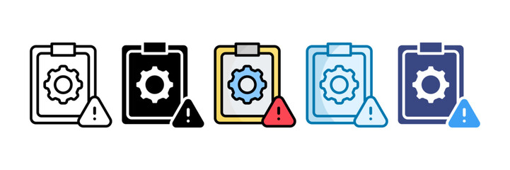 Project Risk Icon Set Multiple Style Collection