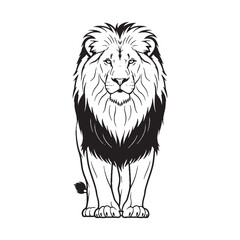 Stylish Lion Line Art – Lion Vector Illustration Elegant Drawing with Minimal Curves – Lion Drawing – Line Art Drawing of Lion – Lion Icon


