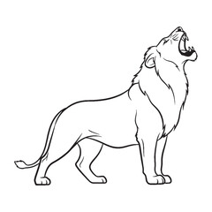 Classic Lion Line Art – Lion Vector Illustration Artistic Drawing with Clean Sharp Form – Lion Drawing – Line Art Drawing of Lion – Lion Icon

