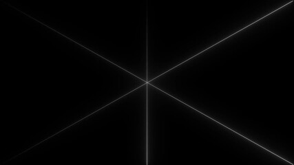 Abstract geometric animation with white lines on black background featuring a starburst effect - Powered by Adobe