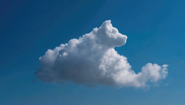 Cloud shaped like a dog against a vibrant blue sky