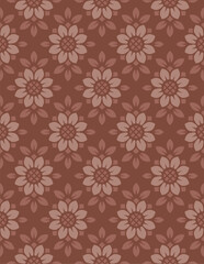Stylized sunflowers seamless geometric pattern, flower wallpaper background