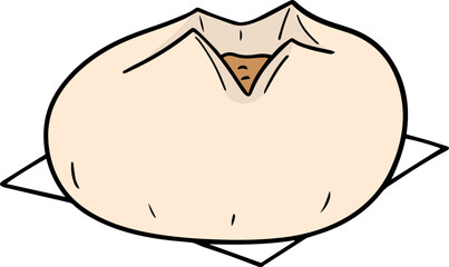 Illustration of steamed stuff bun
