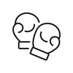 Boxing gloves line icon. Sports equipment symbol. Vector illustration. Flat design. Editable stroke. Isolated on a white background.