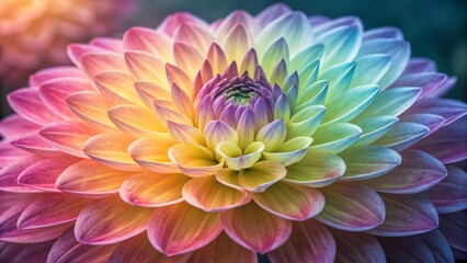 Fototapeta premium Multicolored Dahlia Flower Close-Up