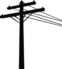 black telephone pole vector for noir film posters