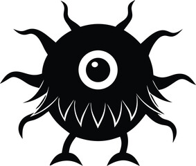eyeball monster silhouette vector icon