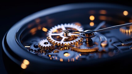 Intricate close-up of a watch's mechanical movement