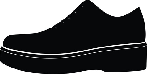 platform shoe silhouette vector