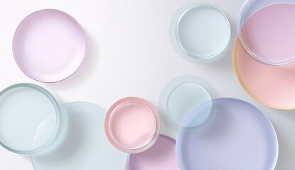 Fototapeta premium Pastel circles layered, soft color palette, 3D design