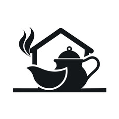  Tea house logo vector illustration.