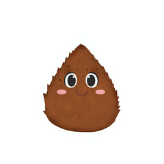 Snake fruit with face illustration