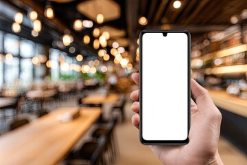 Phone Display in Cafe