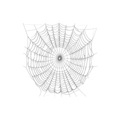 Obraz premium A dew-kissed cobweb pattern with a spider on its intricate net