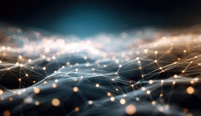 Abstract network graphic, glowing points connected by lines