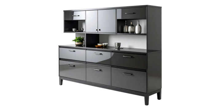 Modern kitchen interior design in a new luxury home with contemporary cabinets, a stove, and an oven