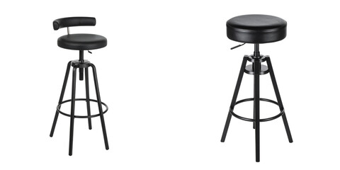 Modern black and white 3D rendered chair isolated on white background