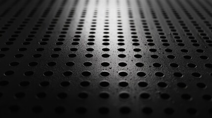 Close-up view of a perforated metal surface.