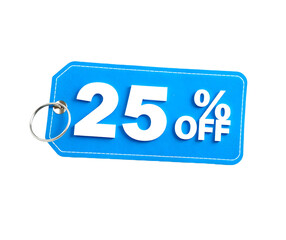 Clear and Attractive 25% Off Sale Icon in Blue and White, Ideal for Highlighting Discounts and Boosting Online Conversion Rates.