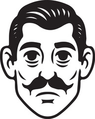 Vintage Cartoon Character Faces Collection – Retro Comic Style Expressions from 1920s–60s in Black and White Vector